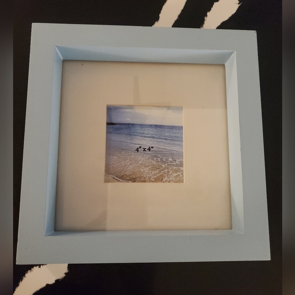 Brand New- Light Blue Square Shadow Box Type Picture Frame - Picture 2 of 4